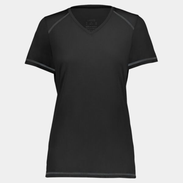 Women's Super Soft-Spun Poly V-Neck T-Shirt Thumbnail