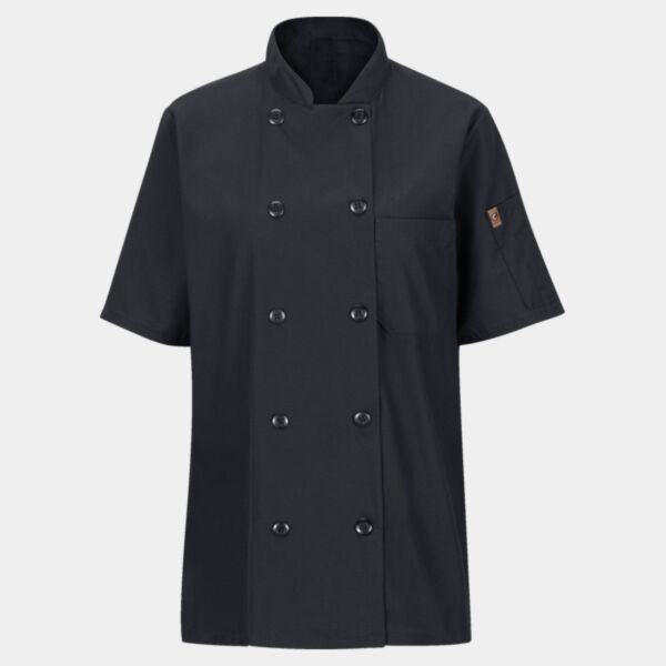 Women's Mimix™ Short Sleeve Chef Coat with OilBlok Thumbnail
