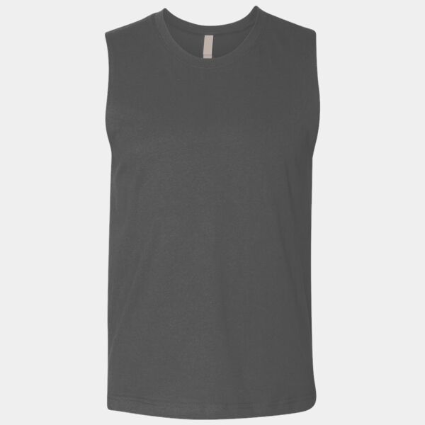 Unisex Heavyweight Cotton Garment-Dyed Mid-Length Muscle Tee Thumbnail
