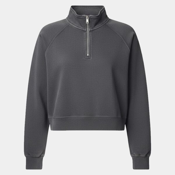 Women's Garment-Dyed Mid-Length Quarter-Zip Sweatshirt Thumbnail