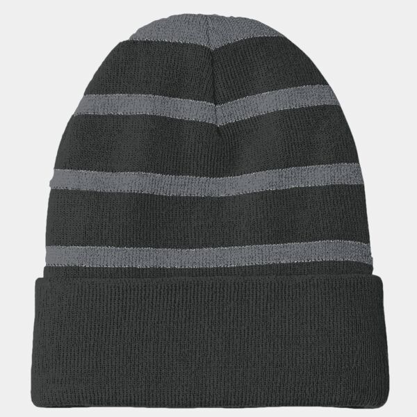 Striped Beanie with Solid Band Thumbnail