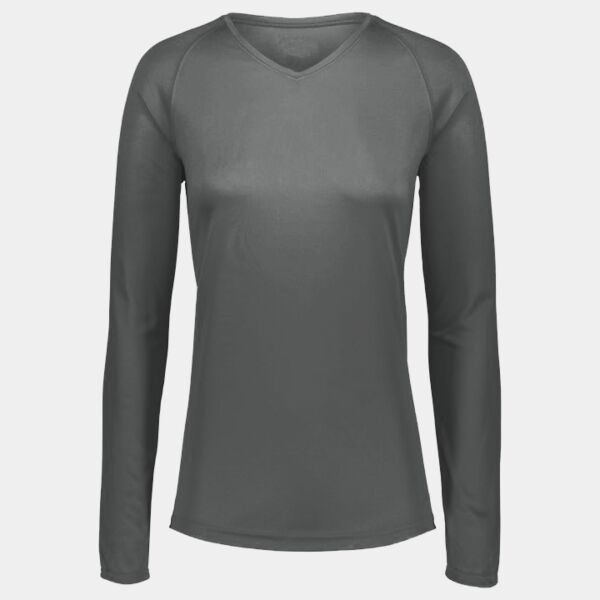 Women's Attain Wicking Long Sleeve V-Neck T-Shirt Thumbnail