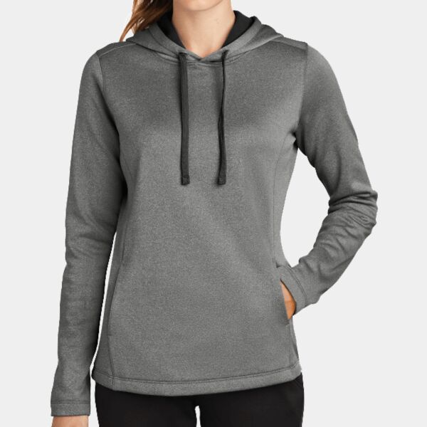 Women's PosiCharge ® Sport Wick ® Heather Fleece Hooded Pullover Thumbnail