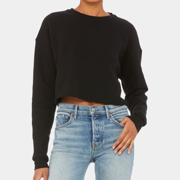 Women's Crop Fleece Crewneck Sweatshirt Thumbnail