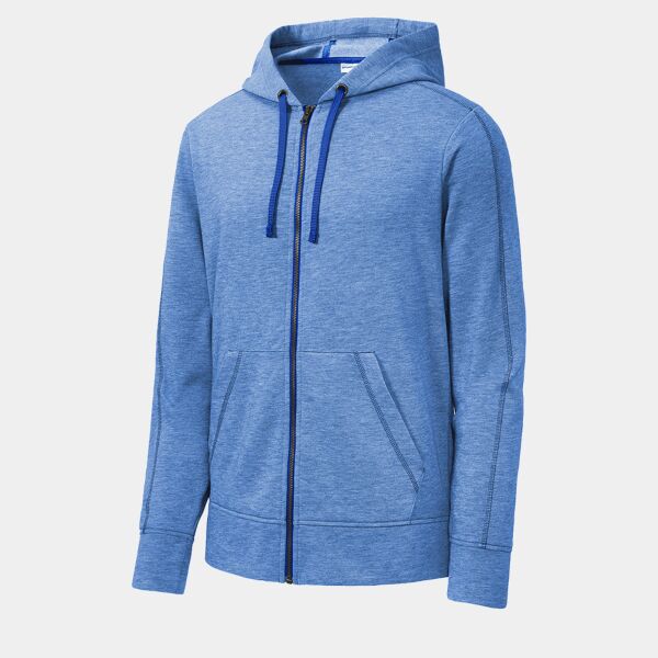 PosiCharge ® Tri Blend Wicking Fleece Full Zip Hooded Jacket Thumbnail