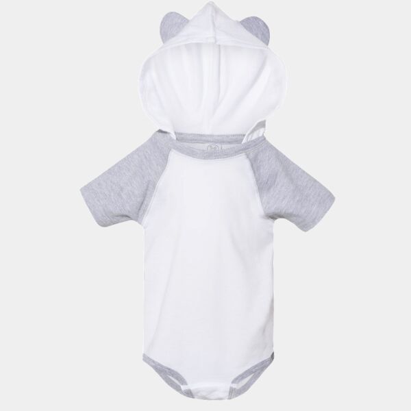 Infant Fine Jersey Raglan Bodysuit with Hood & Ears Thumbnail