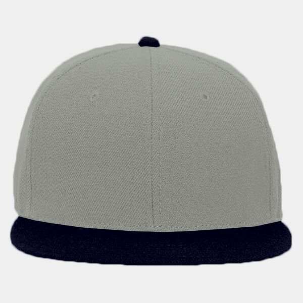 OTTO Wool Blend Twill Round Flat Visor "OTTO SNAP" Six Panel Pro Style Snapback Hat Thumbnail
